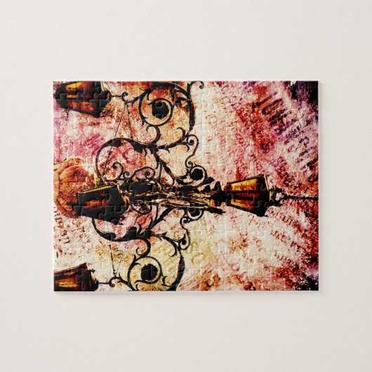 Plaza Light Pink Grunge Puzzle (Horizontal)