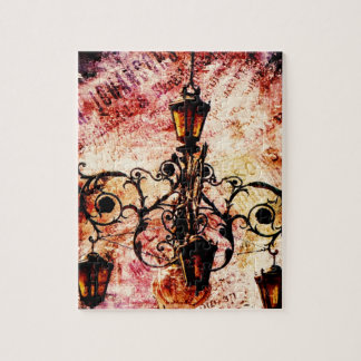 Plaza Light Pink Grunge Puzzle