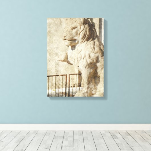 Plaza Lion Leinwanddruck (Insitu (Holzboden))