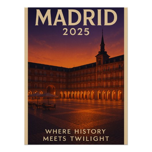 Plaza Mayor Glow - Madrid Poster (Vorderseite)