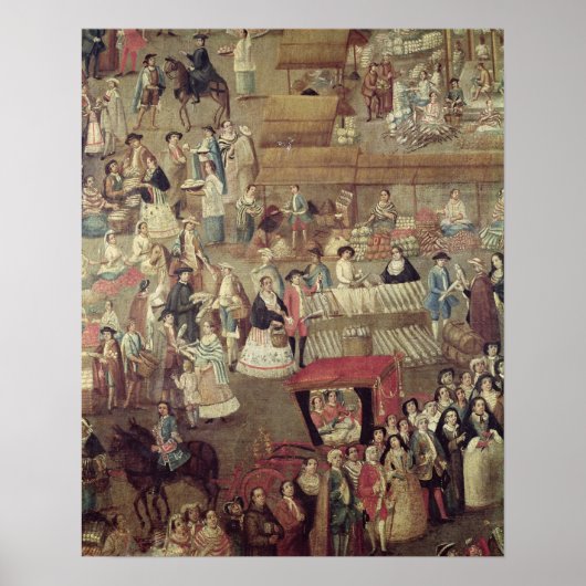 Plaza Mayor in Mexiko, Details des Marktes Poster (Vorne)