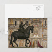 Plaza Mayor mit der Statue Filipe III, Madrid, Postkarte (Vorne/Hinten)
