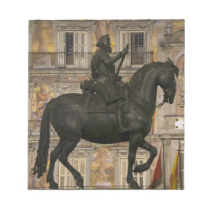 Plaza Mayor mit Statue von Filipe III, Madrid, Notizblock