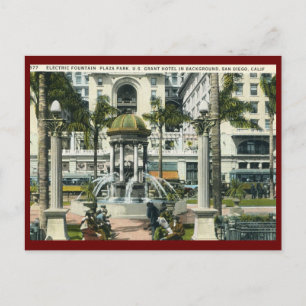 Plaza Park, San Diego Vintage auf Deutsch Postkarte