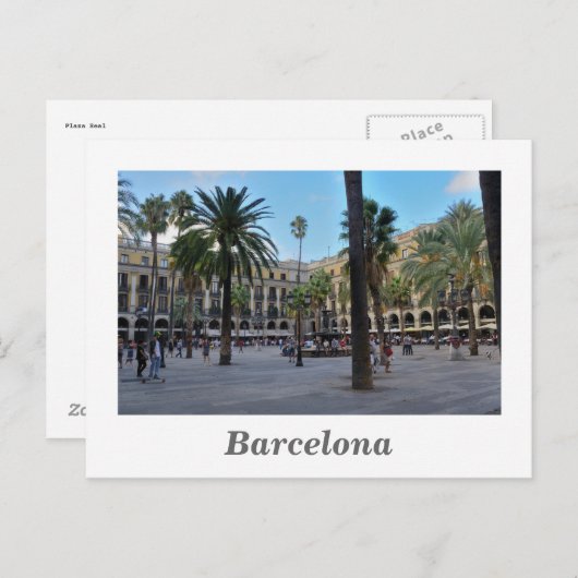 Plaza Real Postkarte (Vorne/Hinten)