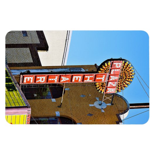 Plaza Theater Vintages Zeichen Magnet (Horizontal)