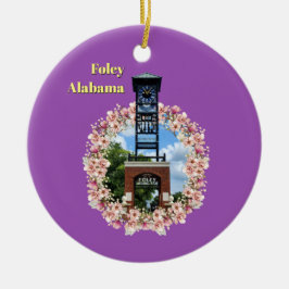 Plaza Uhr, Foley Alabama Lila Shade Keramik Ornament