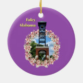 Plaza Uhr, Foley Alabama Lila Shade Keramik Ornament (Hinten)