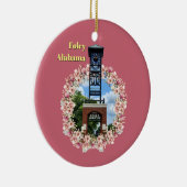 Plaza Uhr, Foley Alabama Pink Shade Keramik Ornament (Rechts)