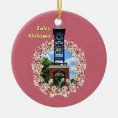 Plaza Uhr, Foley Alabama Pink Shade Keramik Ornament (Vorne)