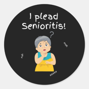 Plead Senioristis. Alte Seniorin Frauen altern Alz Runder Aufkleber