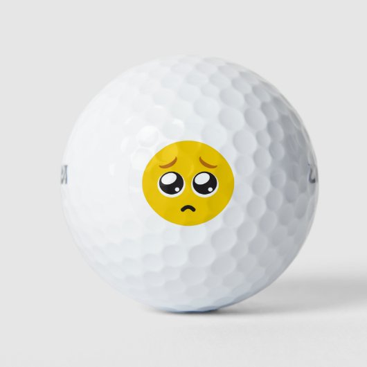 Pleading Face Emoji Golfball (Vorderseite)