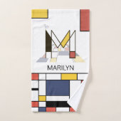 Pleasant Neoplasticism Art Monogram. Letter M Badhandtuch Set (Handtuch)