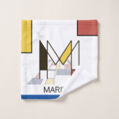 Pleasant Neoplasticism Art Monogram. Letter M Badhandtuch Set (Waschlappen)