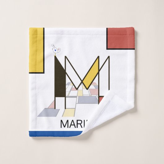 Pleasant Neoplasticism Art Monogram. Letter M Badhandtuch Set (Waschlappen)