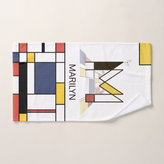 Pleasant Neoplasticism Art Monogram. Letter M Badhandtuch Set (Handtuch)