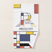 Pleasant Neoplasticism Art Monogram. Letter P Bath Badhandtuch Set (Handtuch)