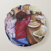 Pleasant Picnic, Mexiko Rundes Kissen (Rückseite)