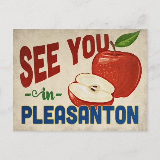 Pleasanton California Apple - Vintage Travel Postkarte (Vorderseite)
