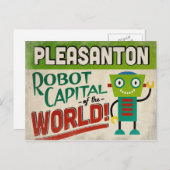 Pleasanton California Robot - Funny Vintag Postkarte (Vorne/Hinten)