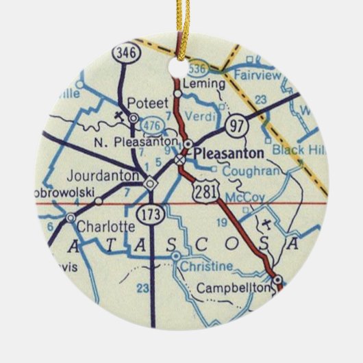 Pleasanton Texas Christmas Ornament (Vorne)