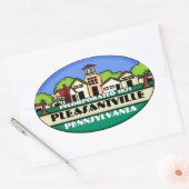 Pleasantville Pennsylvania Städteaufkleber Ovaler Aufkleber (Umschlag)