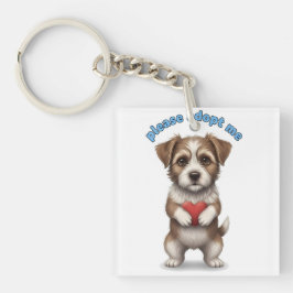 Please Adopt Me – Cute Rescue Dog Illustration wit Schlüsselanhänger