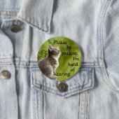 Please be patient I'm hard of hearing badge Button (Beispiel)