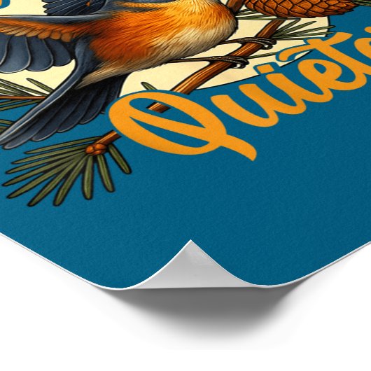 Please Chew Quieter Funny Bird Nature Poster (Ecke)