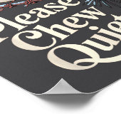 Please Chew Quieter Funny Introvert Christmas Bird Poster (Ecke)