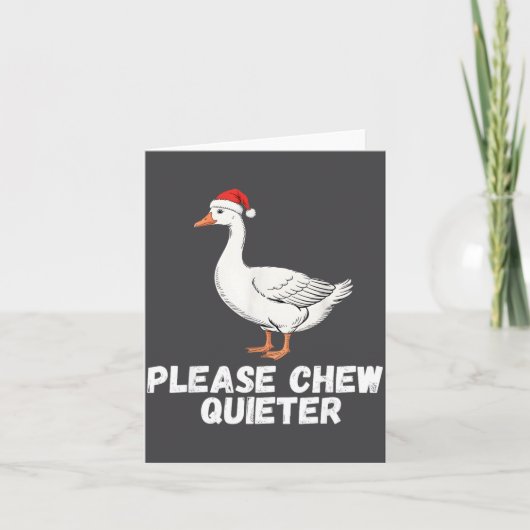 Please Chew Quieter Funny Vintage Christmas Goose Karte (Vorderseite)