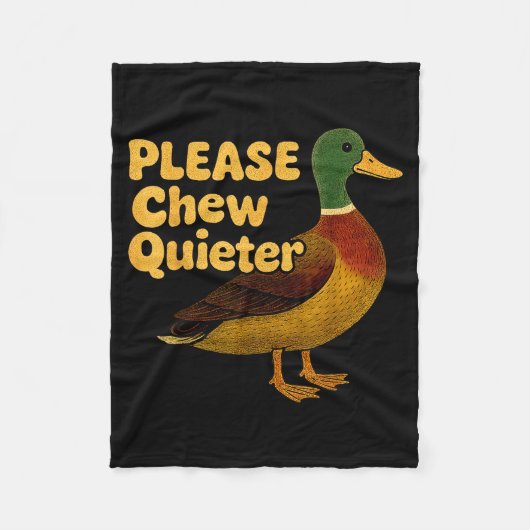 Please Chew Quieter Sarcastic Animal Quote Quirky Fleecedecke (Vorderseite)