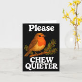 Please Chew Quieter Vintage Bird Groovy Design Karte (Gelbe Blume)