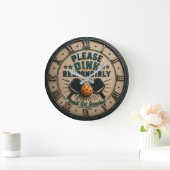 Please Dink Responsibly Funny Pickleball Große Wanduhr (Zuhause)