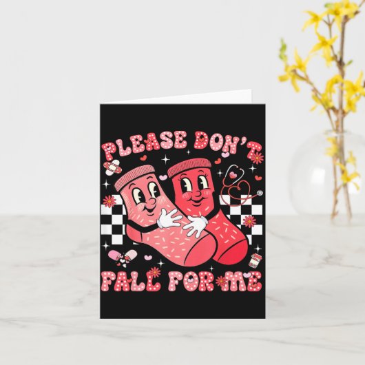 Please Don't Fall For Me Nurse Non Slip Socks Vale Karte (Gelbe Blume)