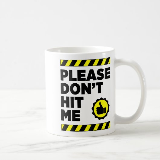 Please Don't Hit Me - Art On Back Fun Safe Cyclist Kaffeetasse (Rechts)