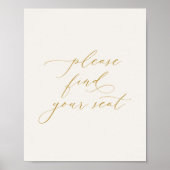 Please Find Your Seat Wedding Sign Poster (Vorne)
