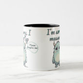 Please Forgive Me – Sad Cute Monster Apology Gift Zweifarbige Tasse (Mittel)