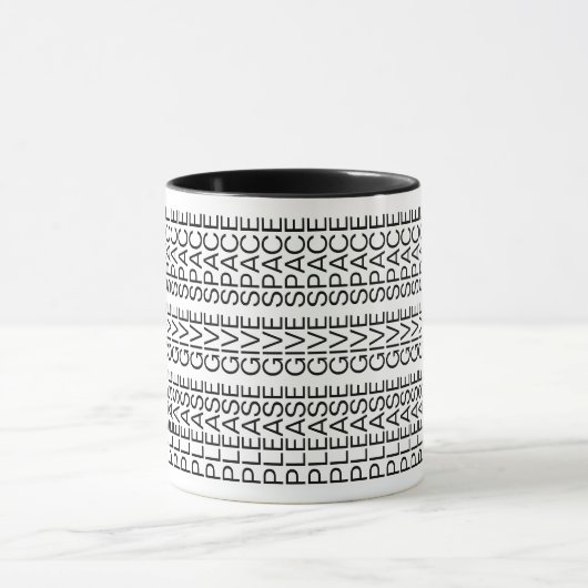 Please Give Space Hidden Message Introvert Mug Tasse (Zentrum)