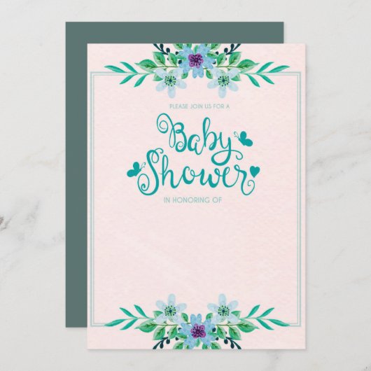 Please Join us wird der Baby Shower sein Einladung (Vorne/Hinten)