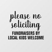 please no soliciting fundraisers by local kids fensteraufkleber (Blatt)