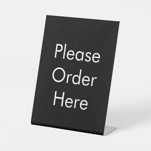 Please Order Here Black Sockelschild (Vorderseite)