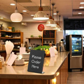 Please Order Here Black Sockelschild