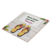 Please Remove Your Shoes Hawaiian Style flip flops Fliese (Seite)