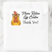 Please Return Egg Carton Farm Fresh Eggs Rechteckiger Aufkleber (Tasche)