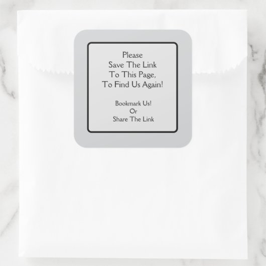 Please Save a Link Square Sticker (Tasche)