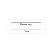 Please Sign and Date Horizontal Lines Permastempel (Design)
