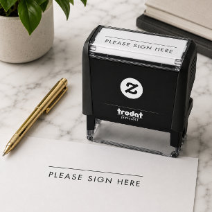 Please Sign Here Modern Signature Line Permastempel