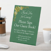 Please Sign Our Guest Book Emerald Green & Gold Sockelschild (In SItu)