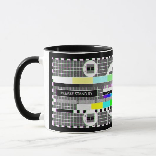 "Please Stand By" Tv Television Test Card Tasse (Links)